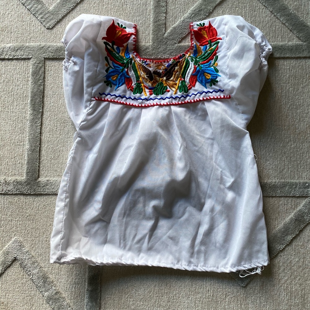 Authentic Mexican Embroidered Girls Top